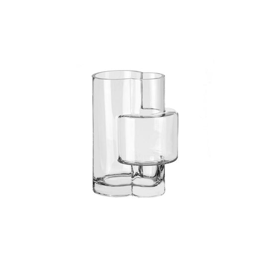 Innovative modernistische hohe Vase, Top-Design, konstruktivistisches FUSIO 32 Klarglas