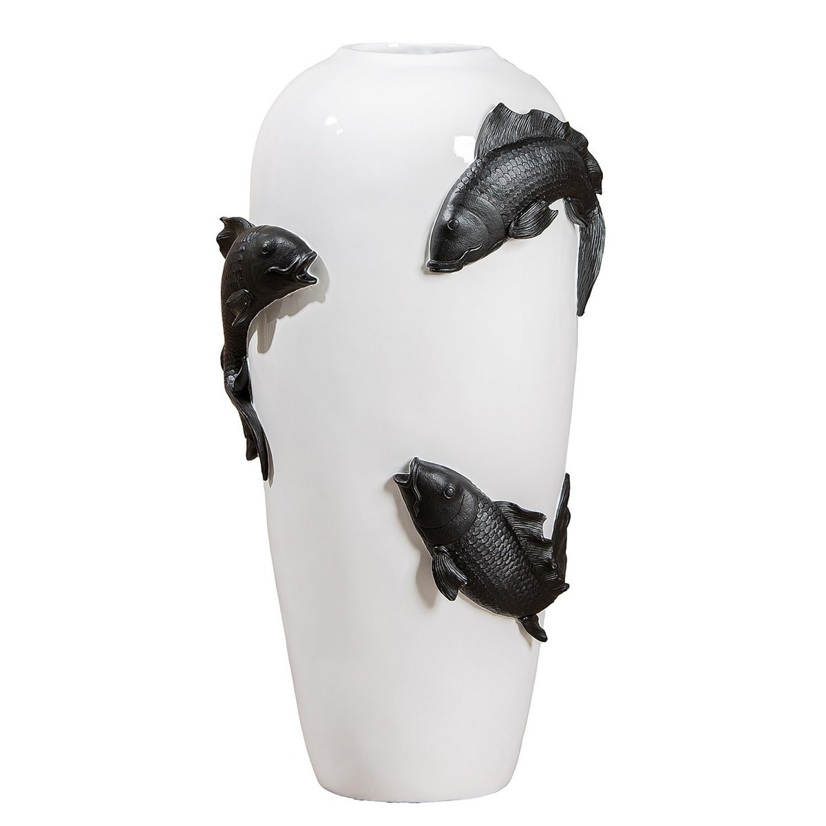 Bodenvase Koi schwarz H.73 cm