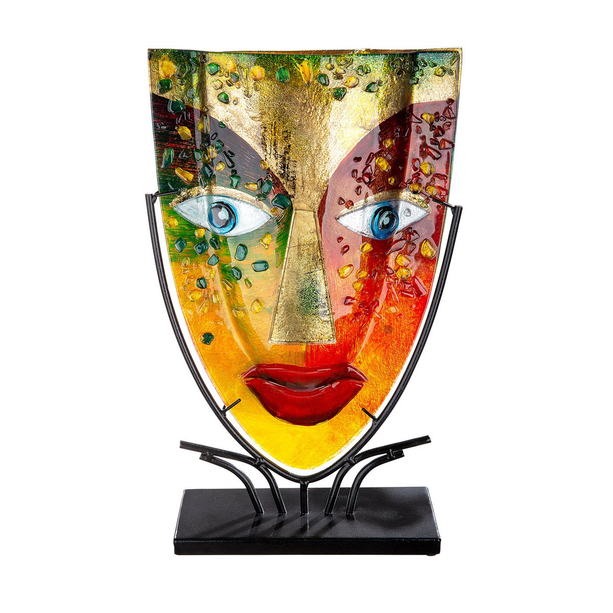 Glasart ovale Designvase Face "Blue Eye"