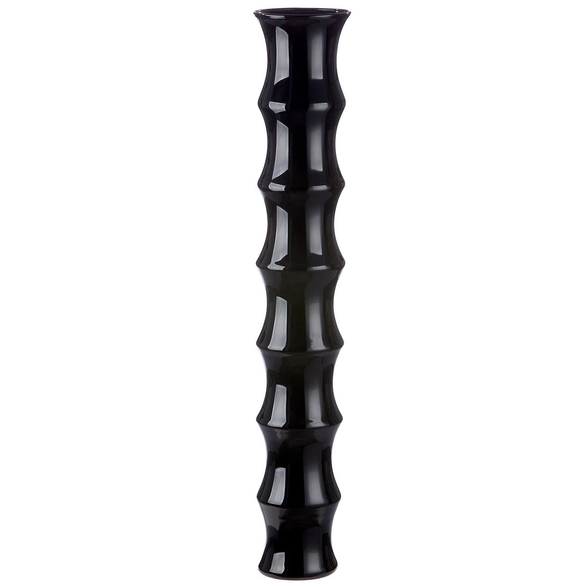 Glas Bodenvase "Bamboo" schwarz