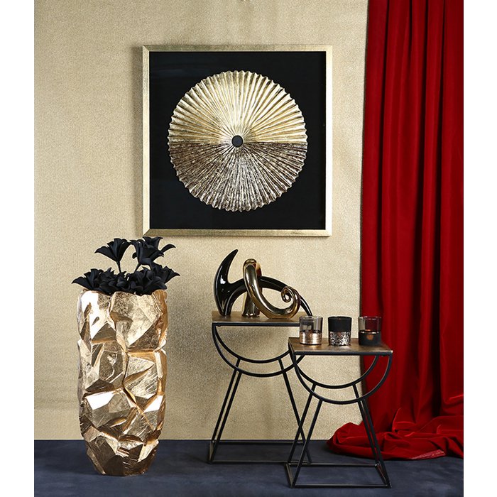 Poly/Fiberglas Pflanzgefäß "Big Nugget" gold H.70cm