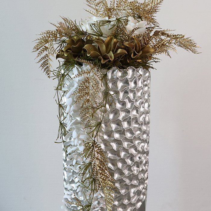 Pflanzgefäß"Carve"silber H.90cm