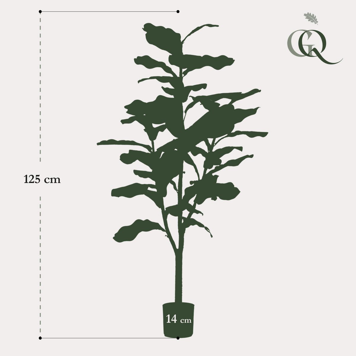 Künstliche Pflanze - Ficus Lyrata - Tabakpflanze - 125 cm