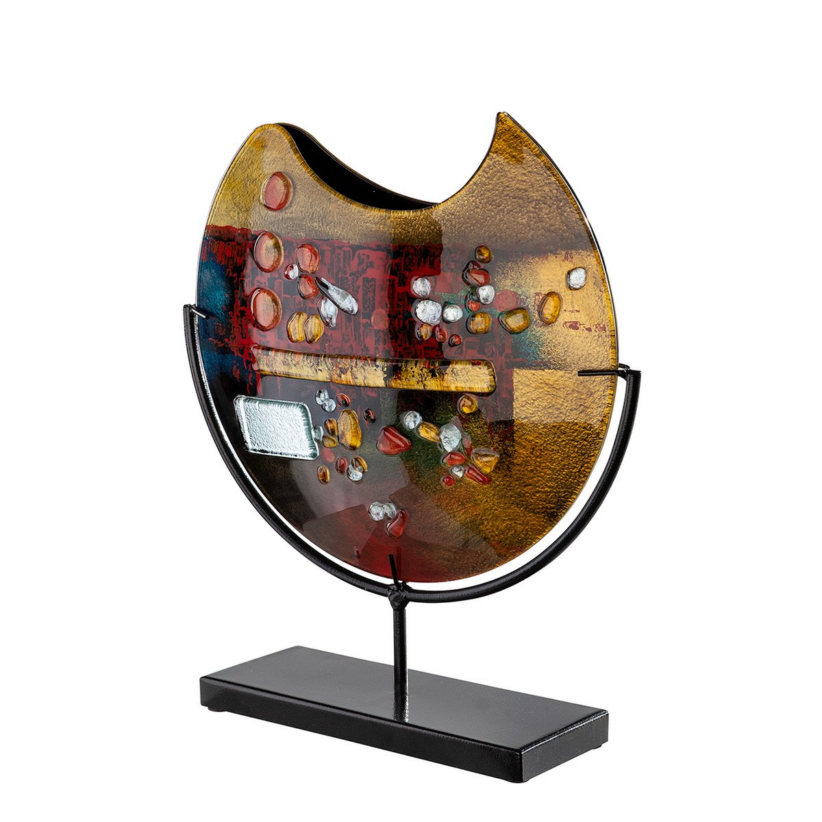 Glasart Deko runde Vase Pearls