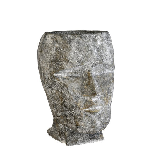 Magnesia Pflanzgefäß "Head" graubetonoptik H.45cm