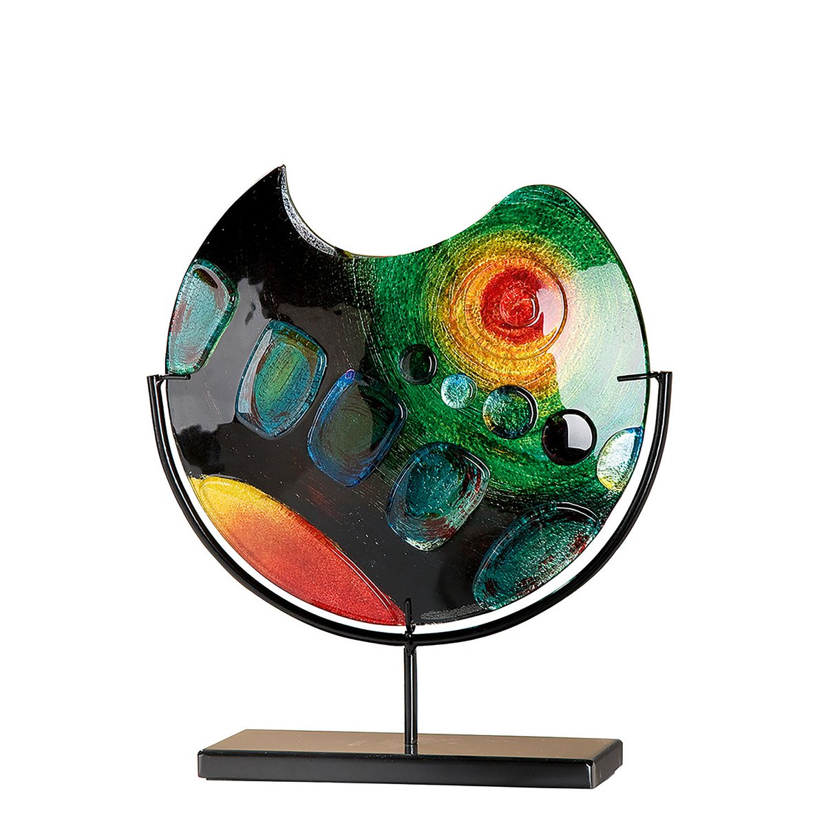 Glasart runde Dekovase auf Ständer "Sunrise"