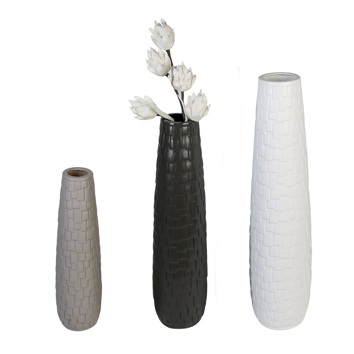 Keramik Vase "Brick" dunkelgrau matt