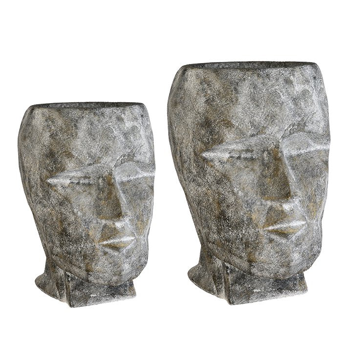 Magnesia Pflanzgefäß "Head" graubetonoptik H.45cm
