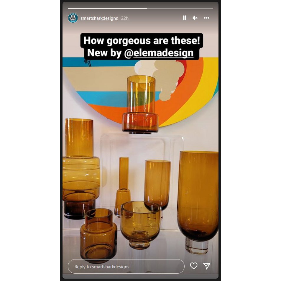 Luxuriöse 9-mm-Glasvase, bernsteinfarben: Retro-Designstil TYLER 25