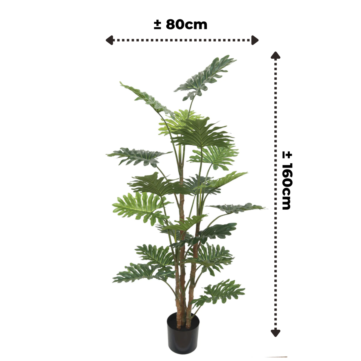 2 Stk. Kunstpflanze Philodendron (160 & 130 cm)