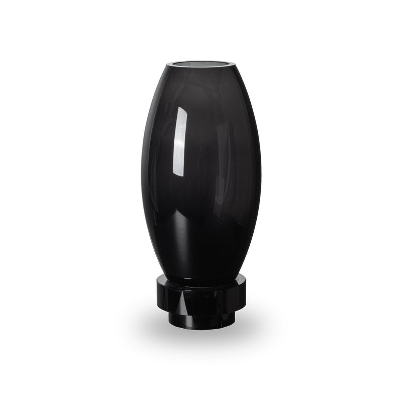 Moderne Vase, innovatives Design, schwarzes High-End-Glas. RUD30