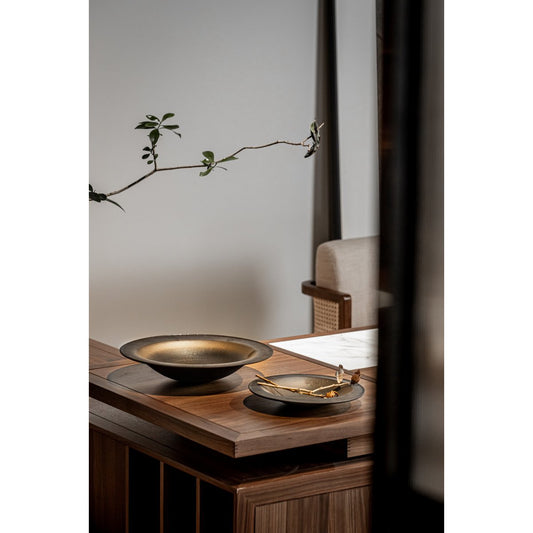 Neue moderne große flache Keramikschale East+West, ULF06BB