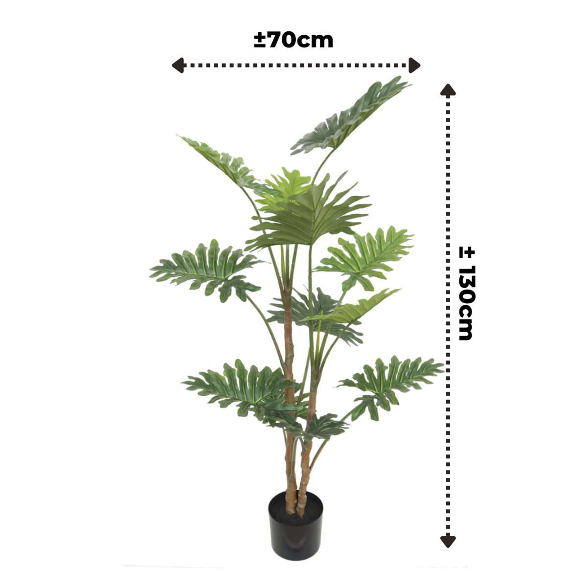 2 Stk. Kunstpflanze Philodendron (160 & 130 cm)