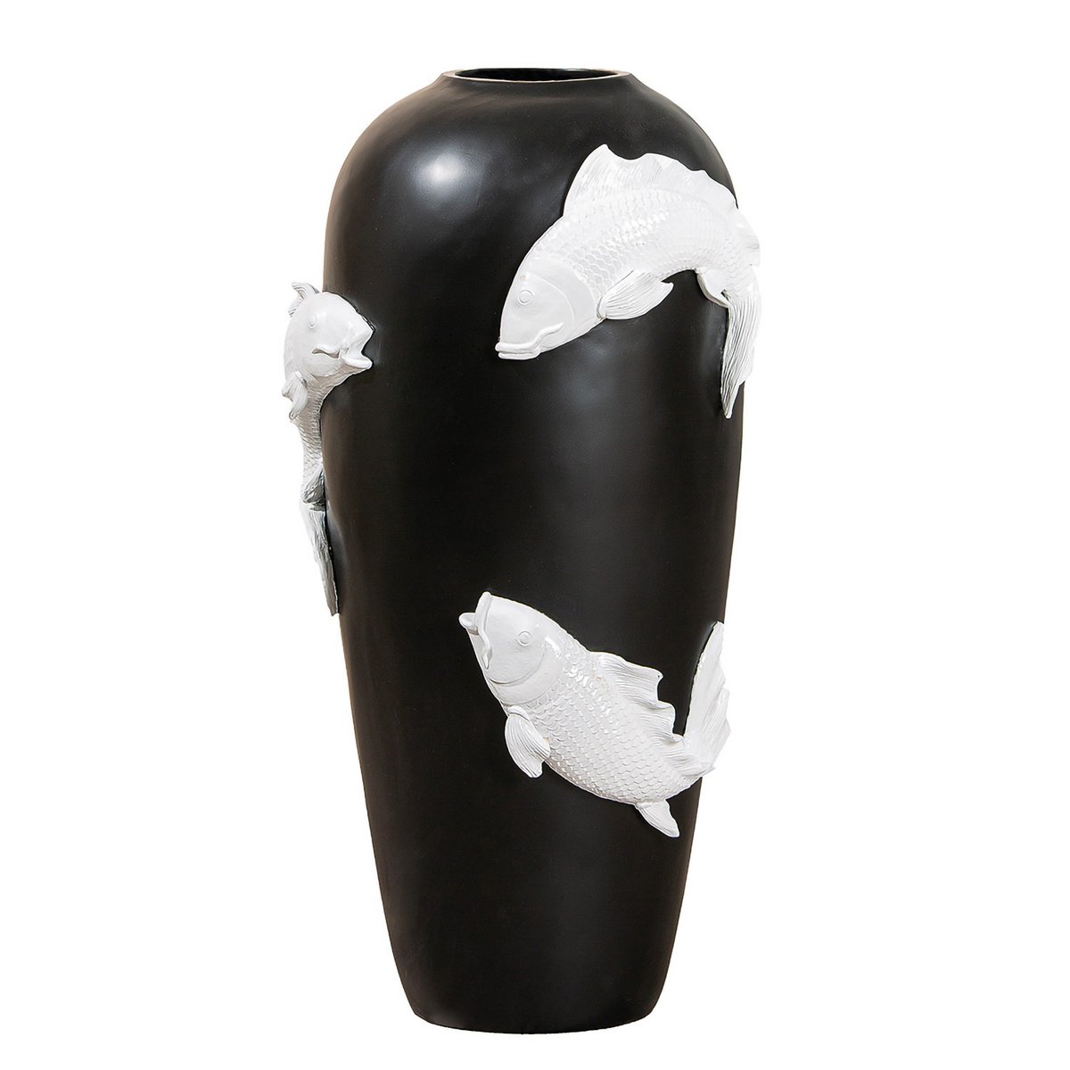 Bodenvase Koi weiß H.73 cm