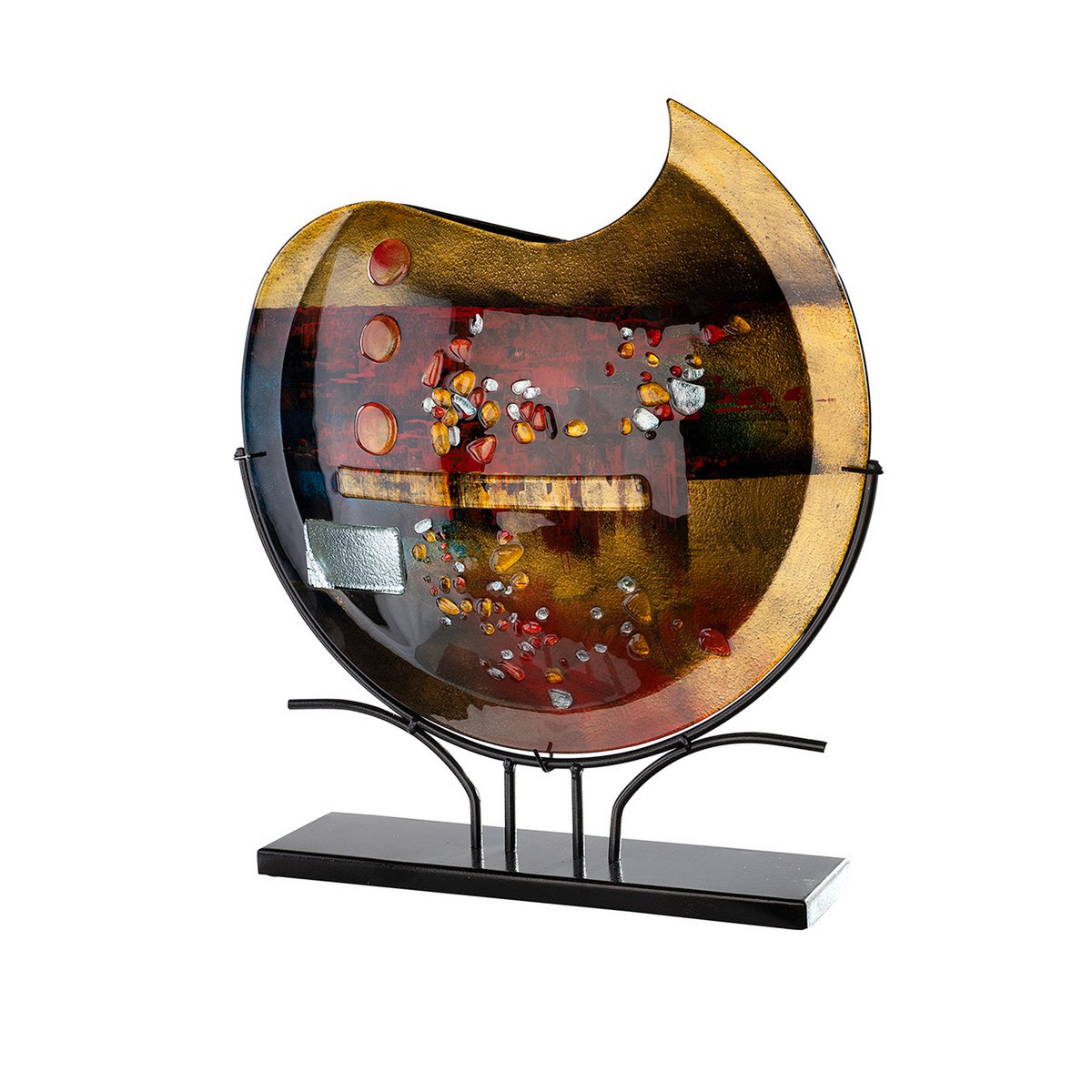 Glasart Deko runde Vase Pearls