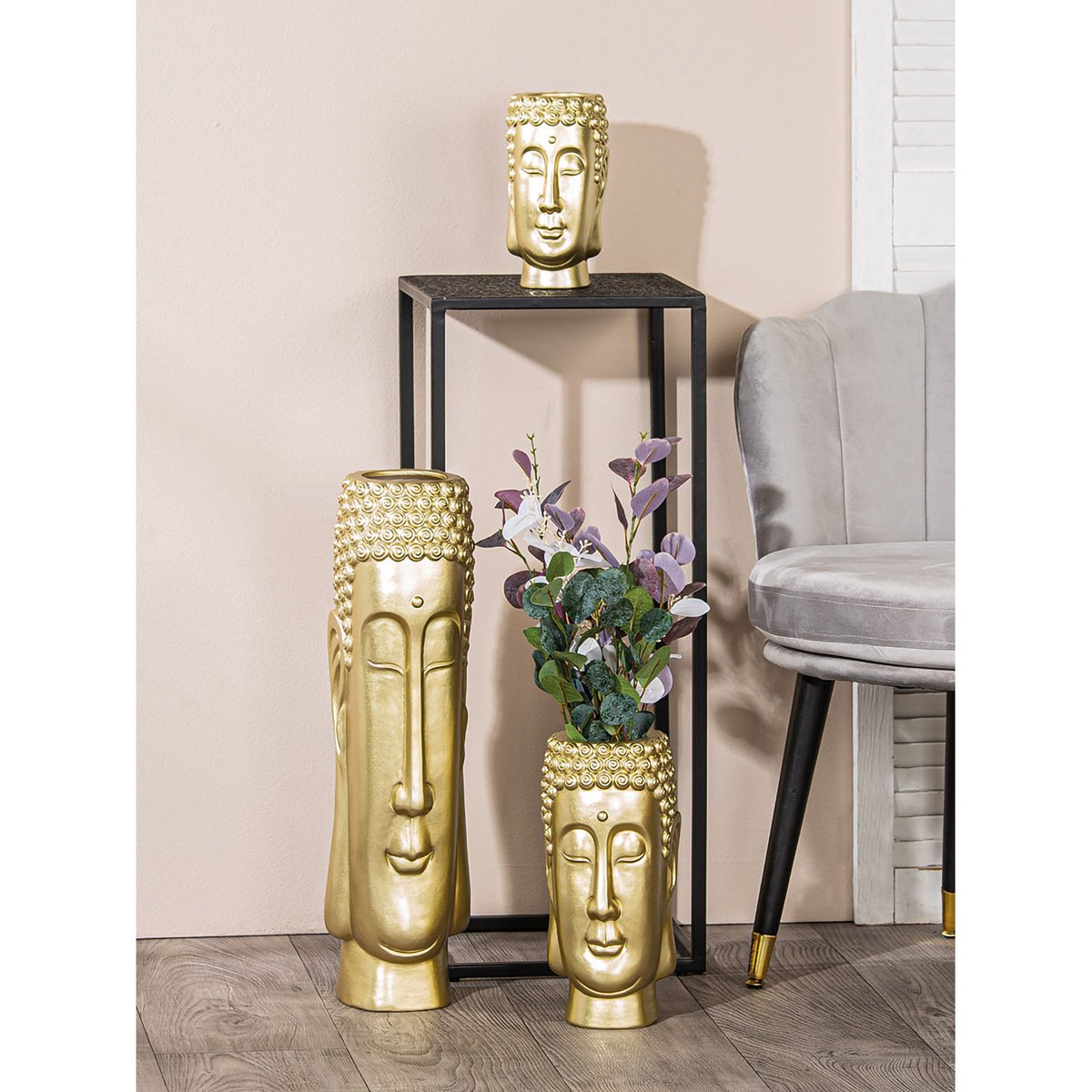 Vase Buddha gold H.58 cm