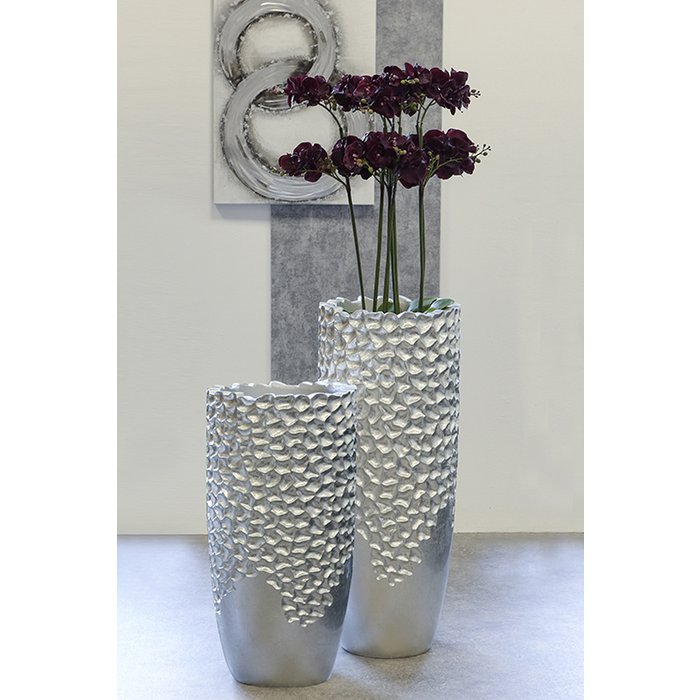 Pflanzgefäß"Carve"silber H.90cm