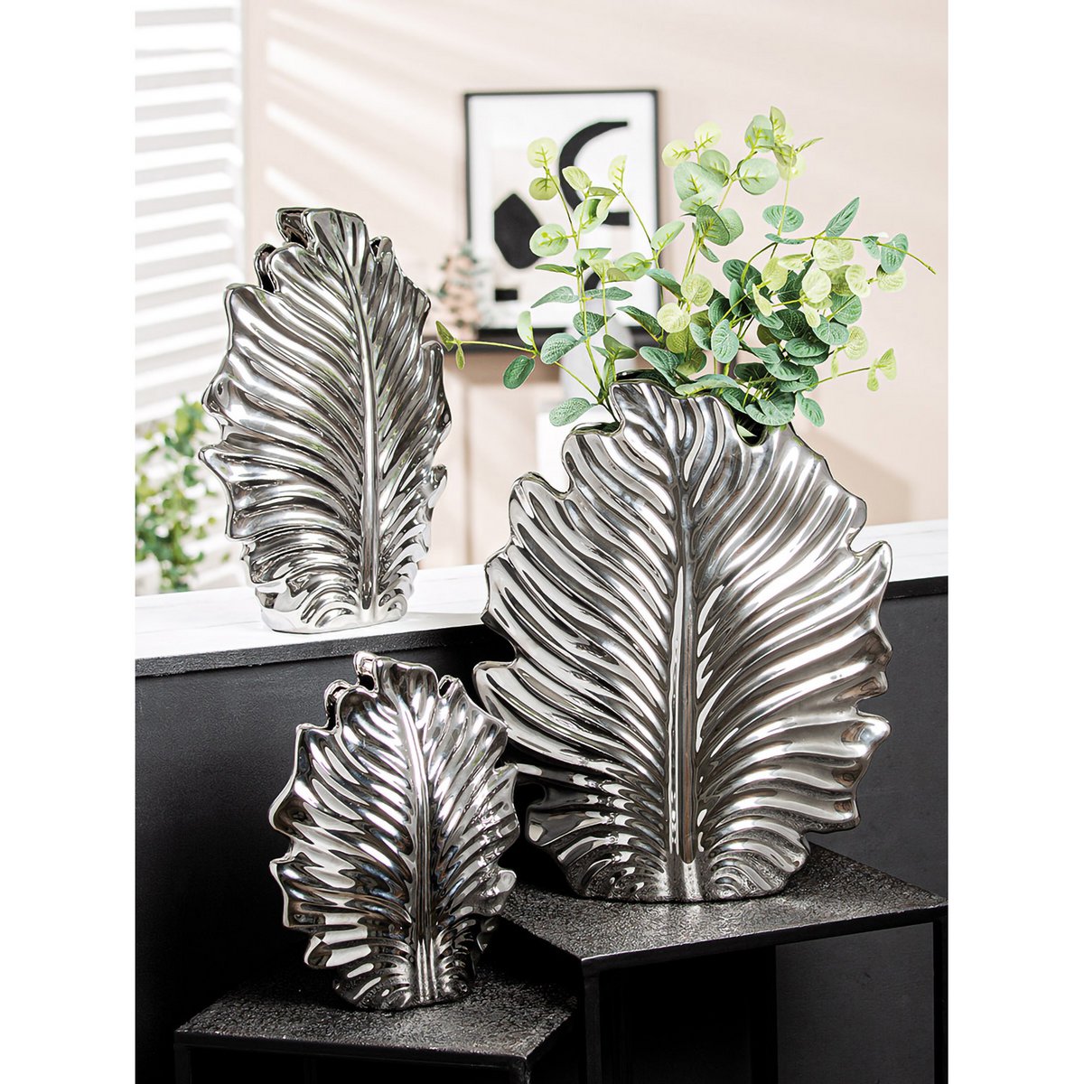 Vase Blatt Monstera H.45 cm