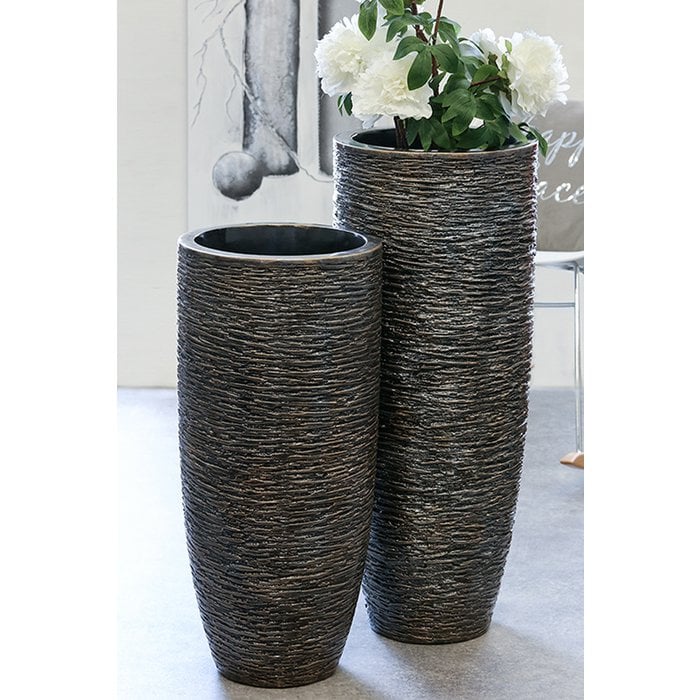 Poly/Fiberglas Pflanzgefäß "Giant" antik bronze H.75cm