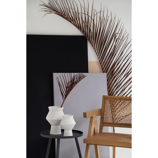 Gezackte eckige runde Vase aus Keramik, CUZCO 27WH