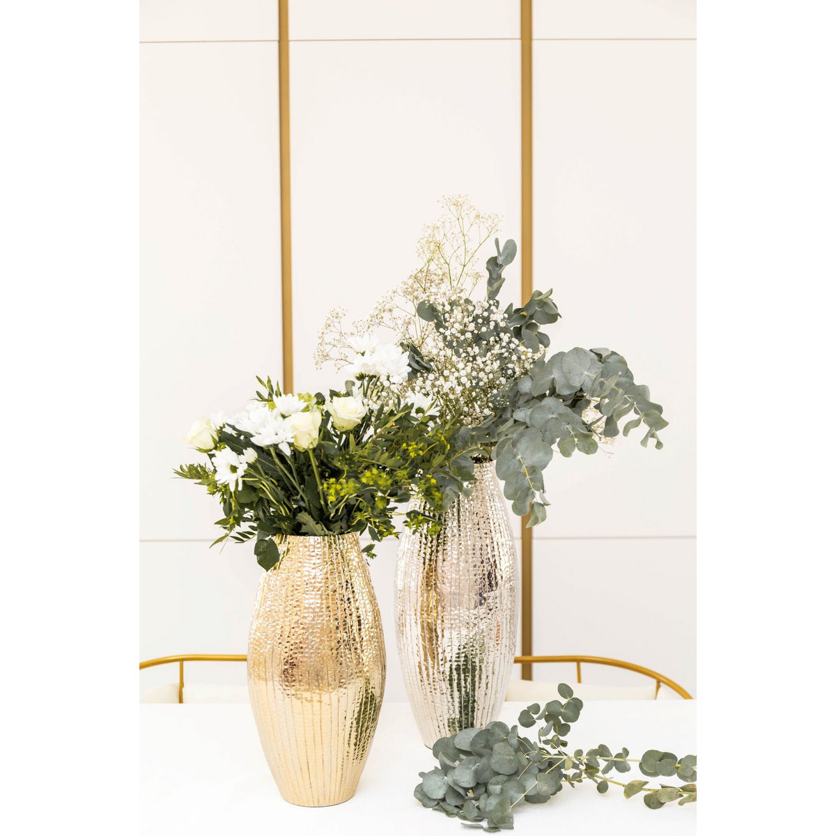 VASE DORE BRILLANT 20X20X38CM