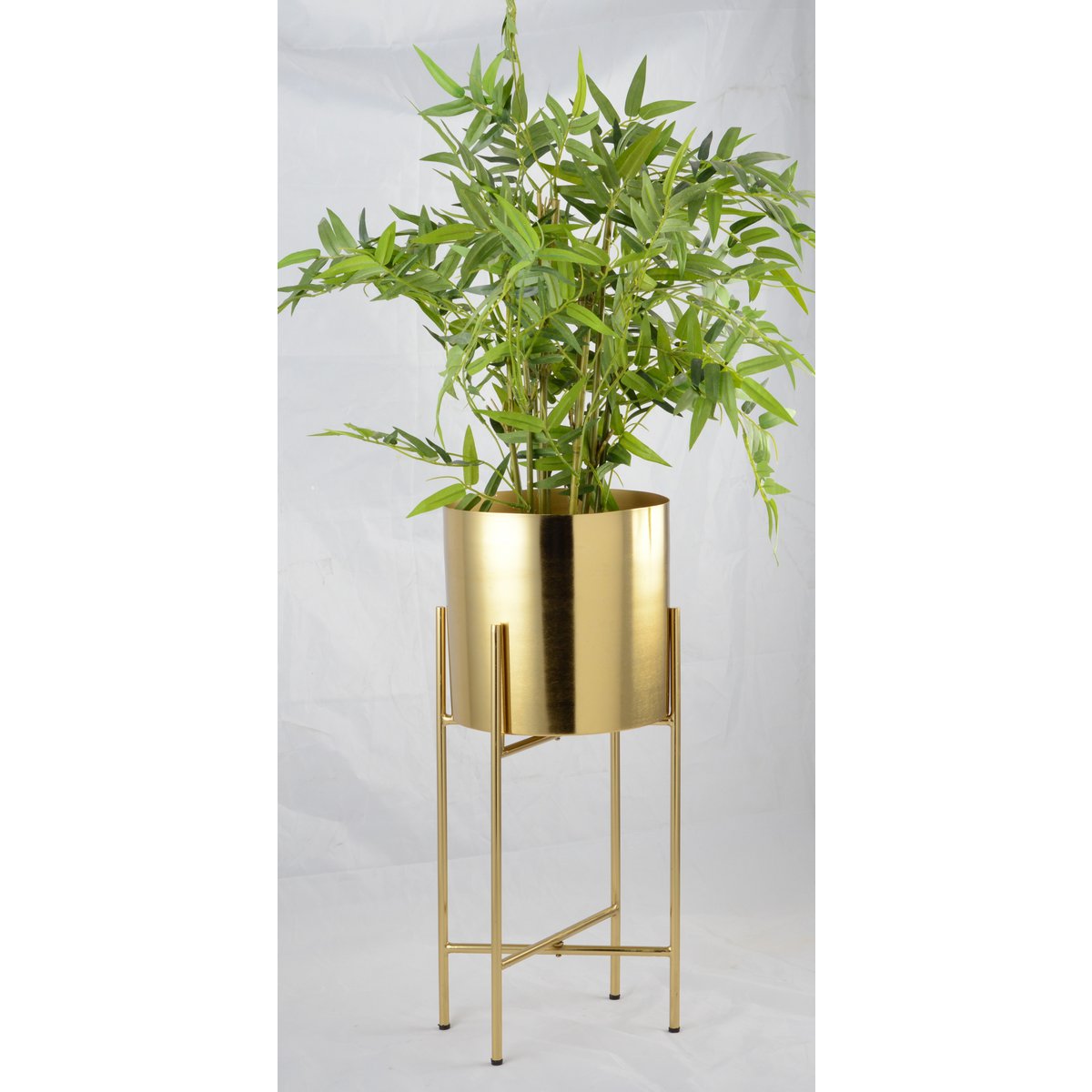 CACHE POT GOLD AUF FUSS KLEINES MODELL 21X21X50CM