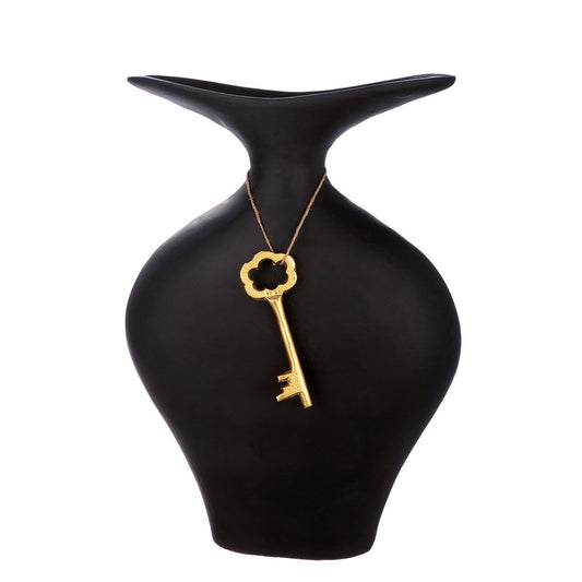 Vase Schlüssel, schwarz H.41 cm