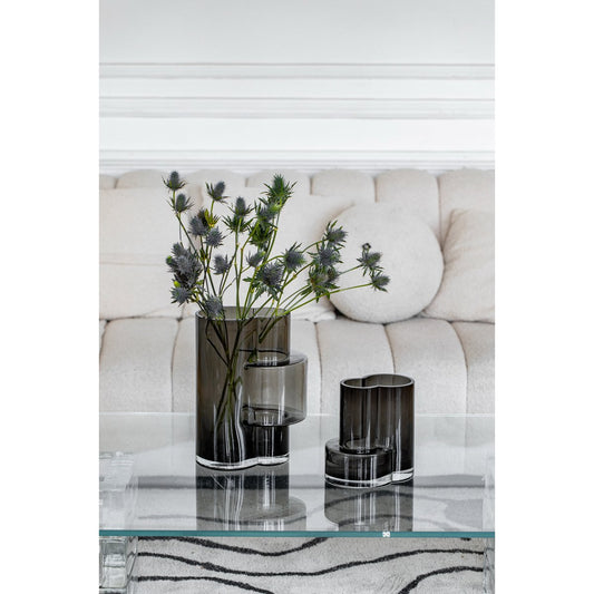 Innovative modernistische hohe Vase, Top-Design, konstruktivistisch FUSIO 32 Grau