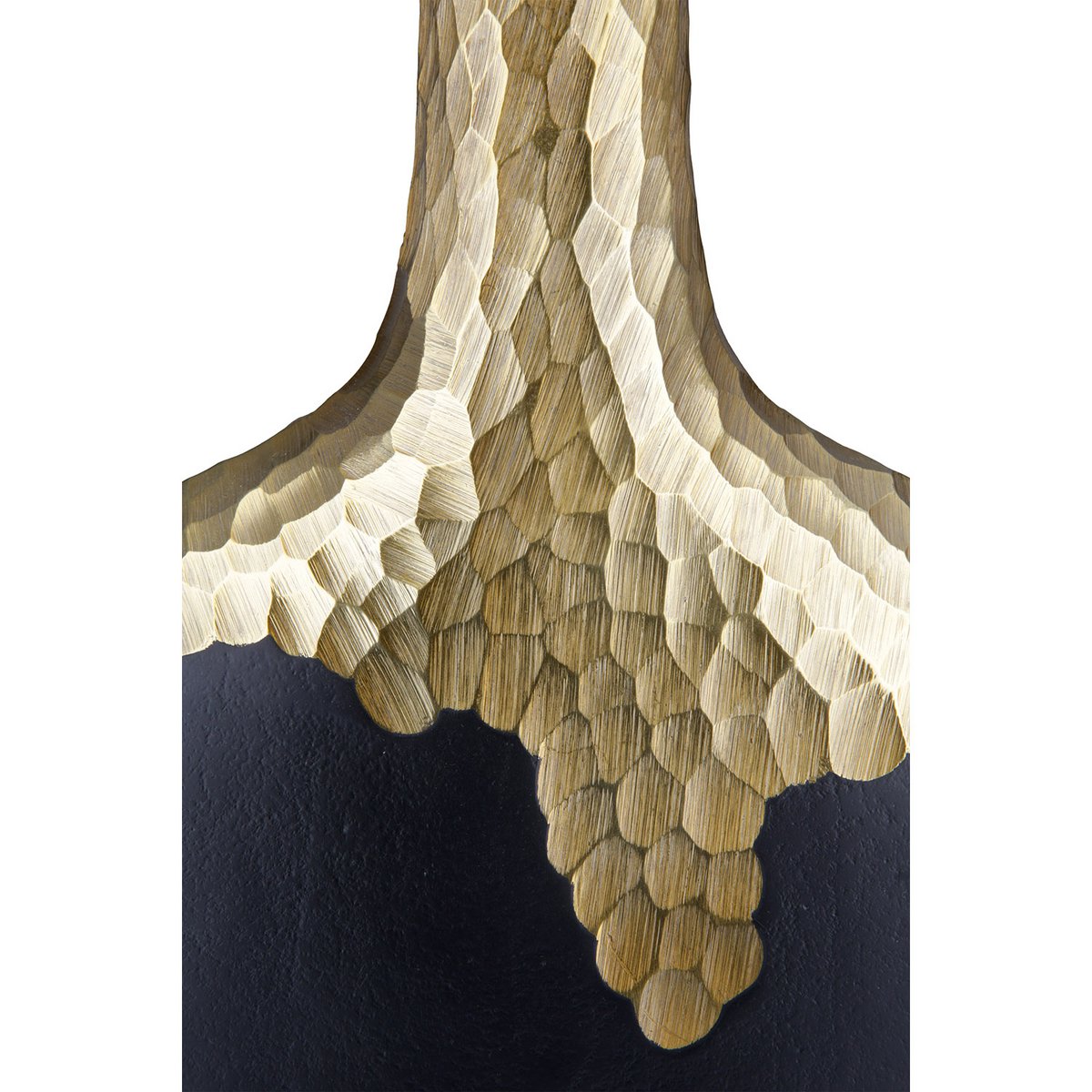 Vase flach Favo, goldfarben; schwarz H.36 cm