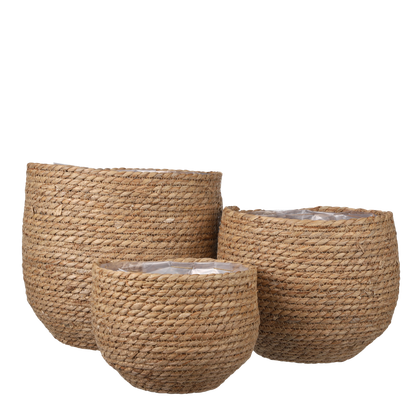 Jorck Pflanzkorb 3er-Set Seegras hellbraun - Classic Floral