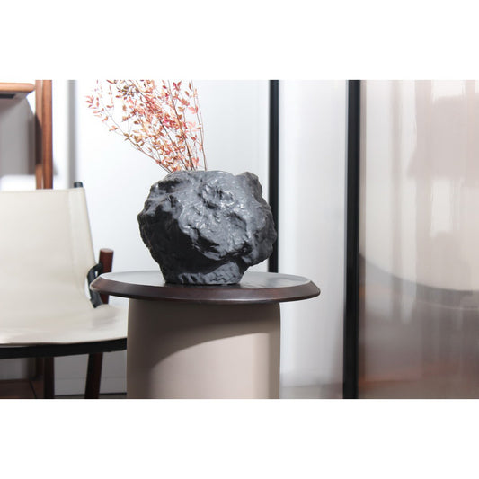Keramikvase m. Rock-Look, trendiges Naturdesign. CHU20ZW