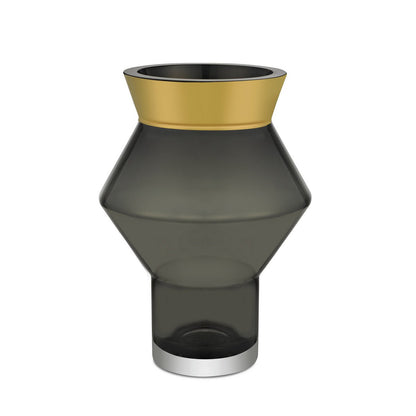 edle Glasvase mit 24k Goldrand, CUZCO