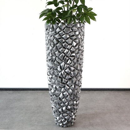 Poly/Fiberglas Pflanzgefäß "Gravity" graphit H.109cm