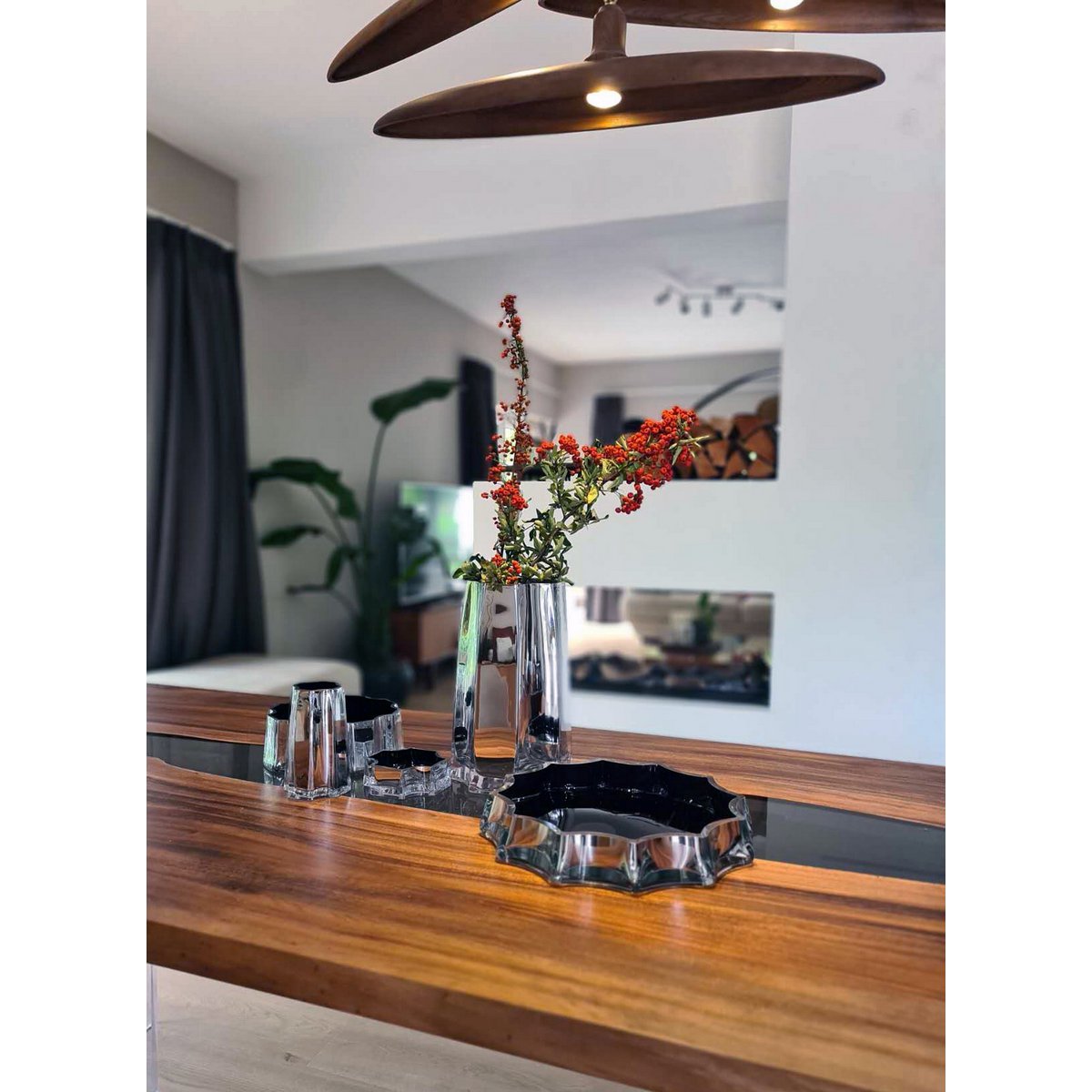 Modern-klassische Luxusvase, stilvolles Design, LENOX 30 SILVER