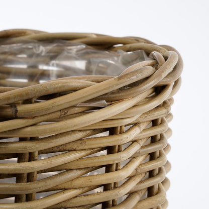 Marcia Outdoor-Pflanzkorb 3er-Set Rattan grau - Classic Floral