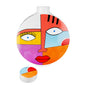 Deckelvase rund Grafic Face H.29,5cm