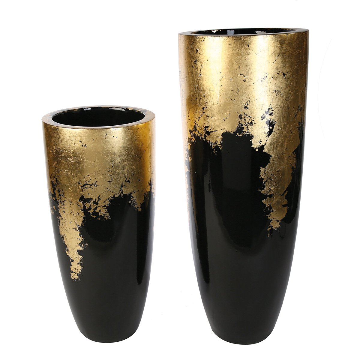 Pflanzgefäß"Konus"schwarz/gold H.100cm