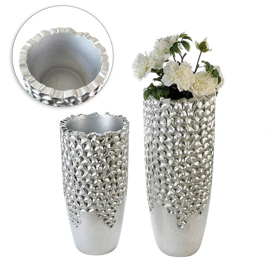Pflanzgefäß"Carve"silber H.90cm