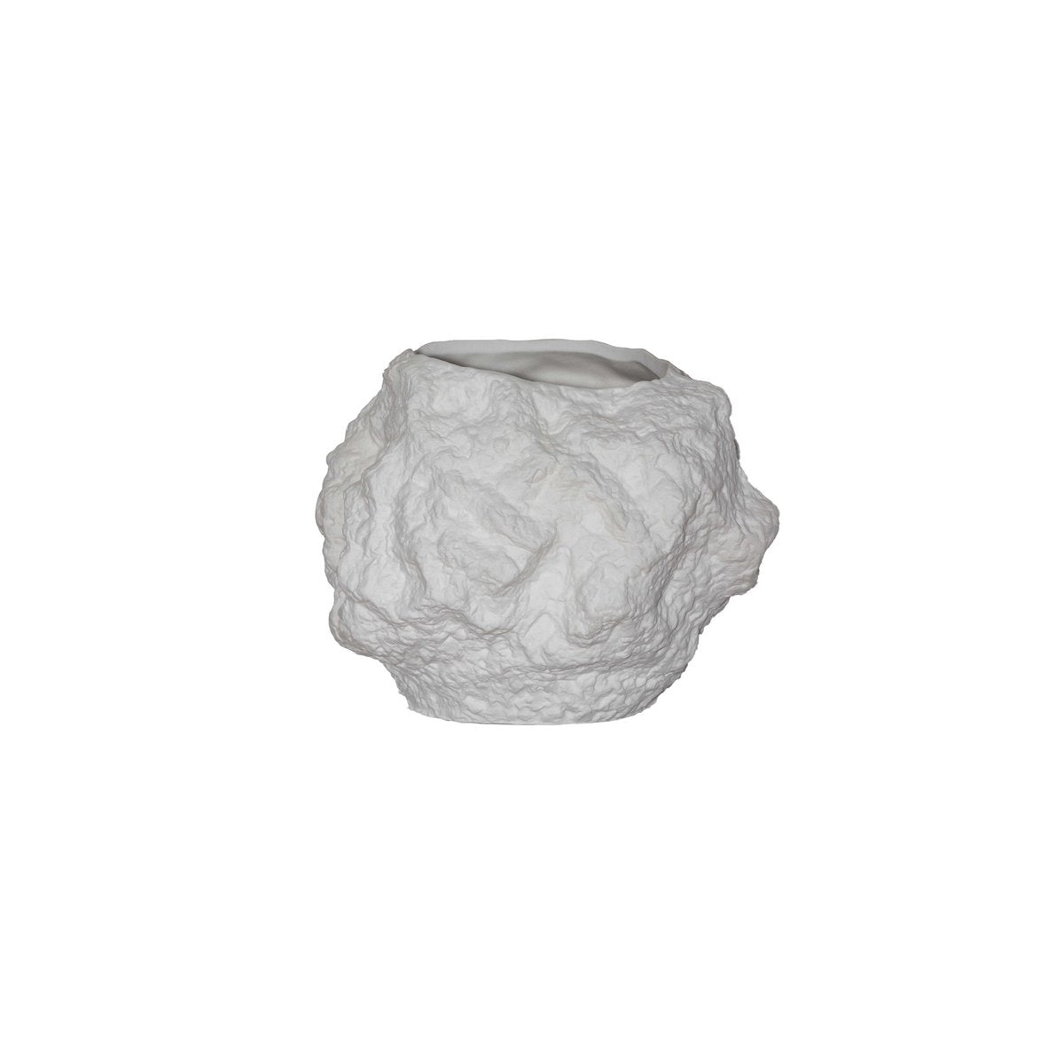 Keramikvase m. Rock-Look, trendiges Naturdesign.CHU20WH