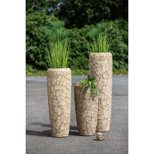 Fibergl Dekovase "Crepa" natur