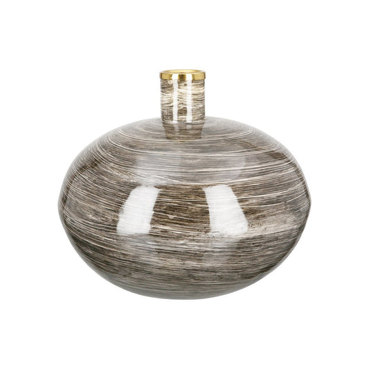 Metall Vase bauchig "Stripes"