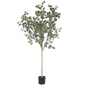 Eukalyptus Kunstpflanze 160 cm – im schwarzen Anzuchttopf, Frontansicht
