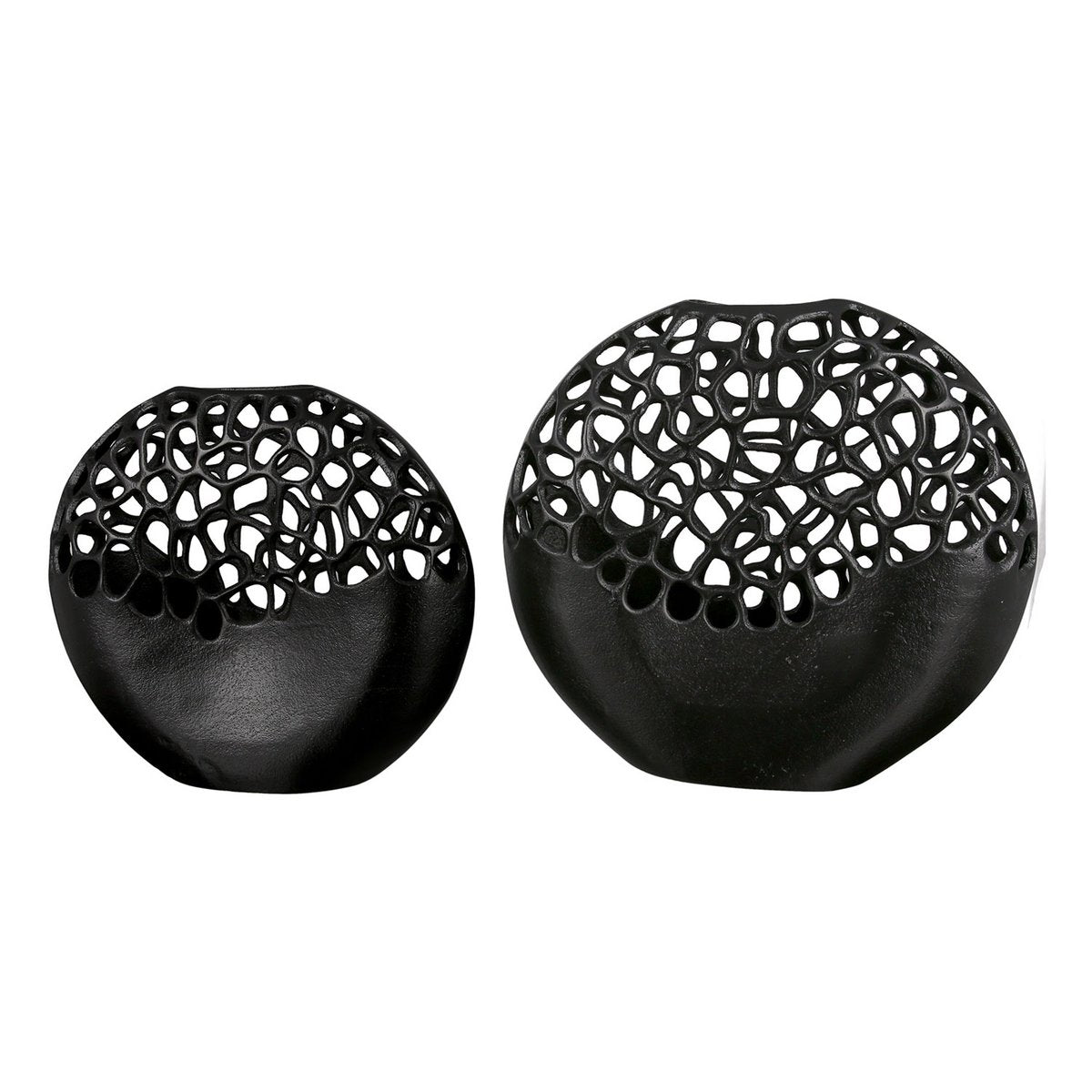 Aluminium Vase "Osaka" schwarz H.32cm