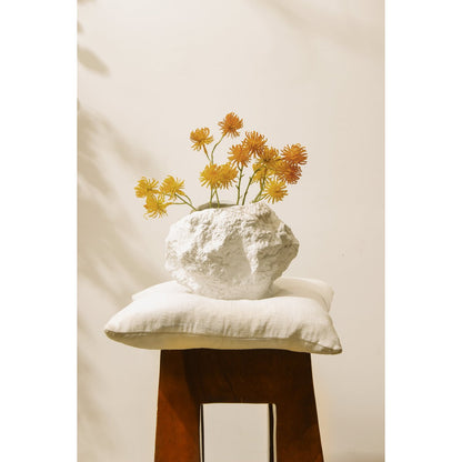 Keramikvase m. Rock-Look, trendiges Naturdesign.CHU20WH