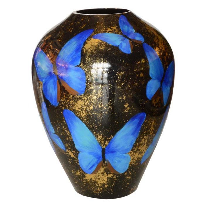 Kander M Schmetterling goldblau Ø27,5 x H35 cm