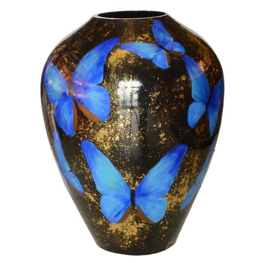 Kander M Schmetterling goldblau Ø27,5 x H35 cm