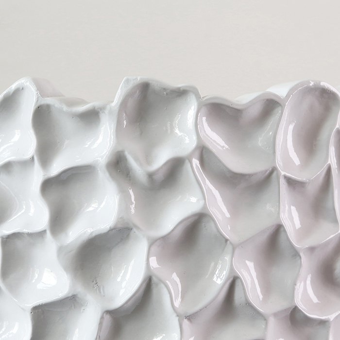 Poly/Fiberglas Pflanzgefäß "Carve" weiss H.70cm