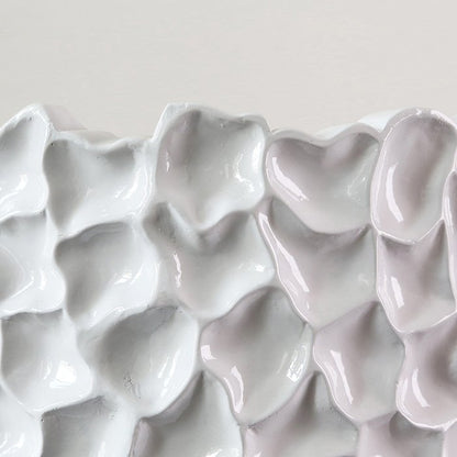 Poly/Fiberglas Pflanzgefäß "Carve" weiss H.70cm