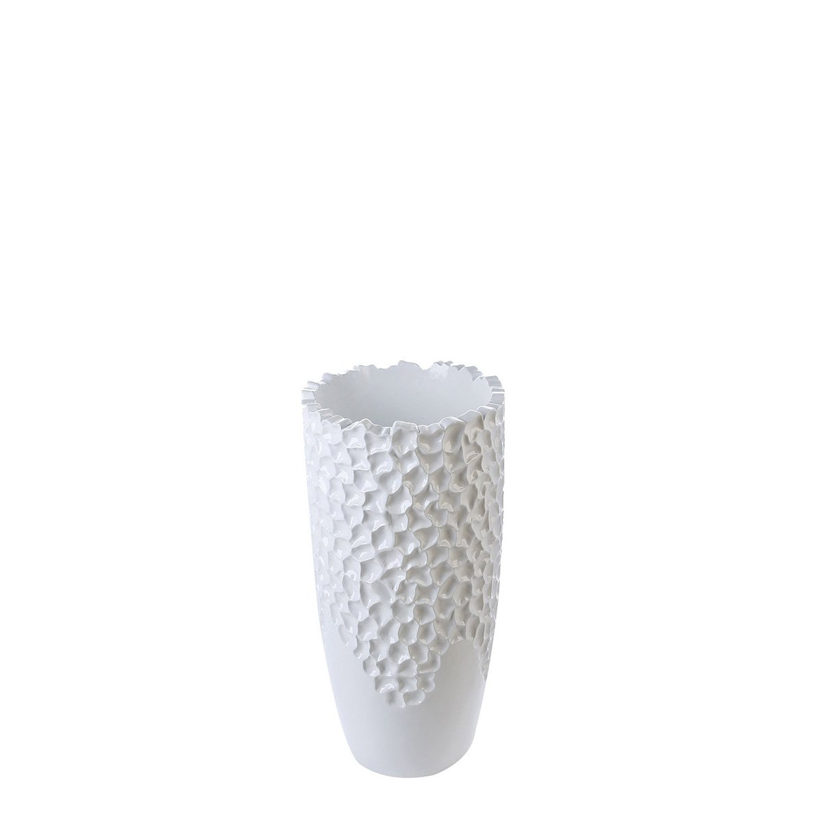 Poly/Fiberglas Pflanzgefäß "Carve" weiss H.70cm