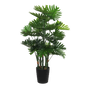 Kunstpflanze Philodendron 120 cm grün – im schwarzen Anzuchttopf, Frontansicht